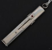 An early 2th century Edwardian silver hallmarked three colour propelling pencil tri colour pen by