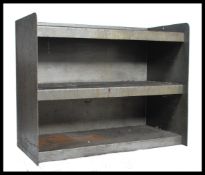 A stunning vintage 20th century industrial large metal factory worktop / bench / side table /
