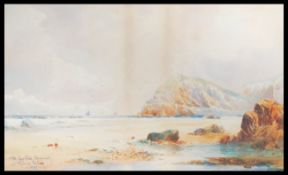 Thomas Sidney: A 19th century watercolour painting  of The Capstone Ilfracombe entitled A Summers