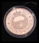 The Royal Mint Gold Proof £1 coin Sovereign commemorating The House Of Windsor Centenary 1917-2017