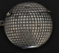 An early 20th century Edwardian silver hallmarked vesta case of circular globular form having a