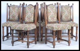 A set of ten 20th century Edwardian high back mahogany dining chairs in the Arts & Crafts style