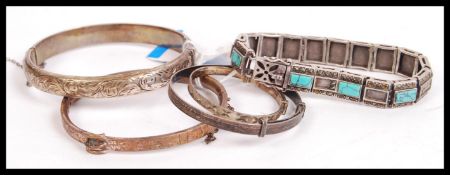 A collection of silver hallmarked and stamped 925 bracelets to include christening bracelets,
