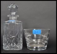 A contemporary Jasper Conran for Waterford Crystal glass bowl having an cut wave design along with a