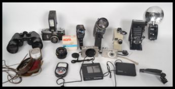 A good collection of vintage and retro 20th century cameras to include a  Canon camera p model no.