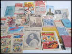 Ephemera; a large box of assorted vintage ephemera