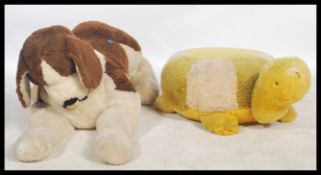 A vintage large 20th century circa 1970's oversized St Bernard teddy bear dog together with a