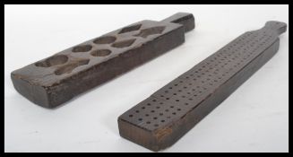 A 19th century treen continental chocolate confectionery / marzipan mould along with a 19th