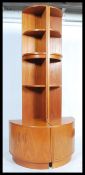 A pair of 1970's teak retro G-Plan teak corner cabinets - wall shelves each with twin lower cupboard