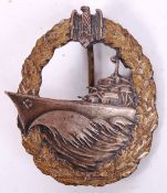 WWII NAZI DESTROYER COMBAT BADGE
