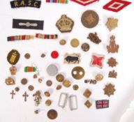 ASSORTED MILITARIA, UNIFORM BUTTONS, CAP BADGES ETC