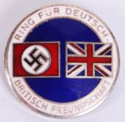 BRITISH NAZI FRIENDSHIP ENAMEL BADGE