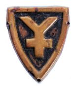 WWI ORIGINAL GERMAN 16TH PANZER DIVISION CAP BADGE