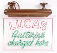 LUCAS BATTERIES CHARGED HERE ELECTRIC LIGHT UP SIGN