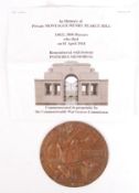 WWI FIRST WORLD WAR DEATH PLAQUE PENNY - NAMED ON MEMORIAL