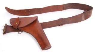 FIRST WORLD WAR PERIOD SAM BROWNE GUN HOLSTER BELT
