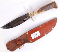 GERMAN MADE BONE HANDLED BOWIE KNIFE