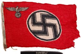 NAZI WWII STYLE FLAG & CAP TALLY