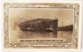 LAUNCH OF THE SS TITANIC 1911 RARE REAL PHOTOGRAPH