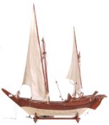 LARGE HAND MADE PRESENTATION DHOW TALL SHIP WITH PLAQUE