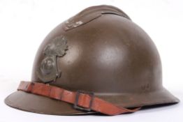 RARE WWII SECOND WORLD WAR FRENCH FORCES STEEL HELMET