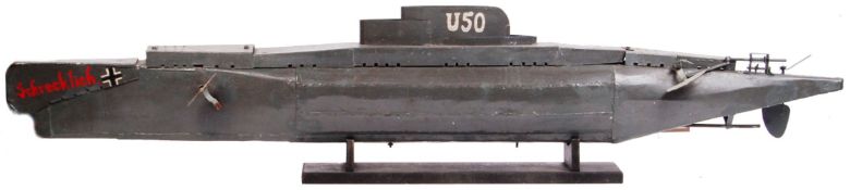 WWII ERA PRISONER OF WAR TINPLATE MODEL U BOAT U-50