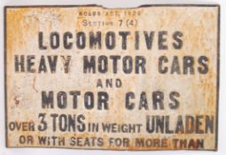 ORIGINAL BRITISH RAILWAYS WEIGHT WARNING SIGN