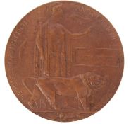ORIGINAL WWI FIRST WORLD WAR MEMORIAL DEATH PENNY PLAQUE