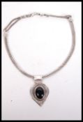 A stunning silver 925 Byzantine choker necklace an