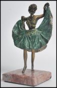 A 20th century cold painted bronze figurine of a d