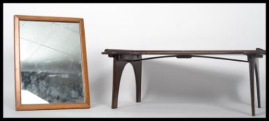 An early 20th century mahogany folding bed tray ra