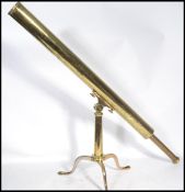 A good 19th century Victorian Negretti & Zambra brass telescope of long cylindrical form being