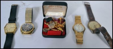 A group of vintage 20th century watches to include Avia , Timex , Rotary and Fero along with a group