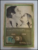 A vintage retro 20th century advertising point of sale French Gibbs perfume perpetual calendar.