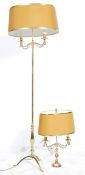 A 20th century antique style lamp set comprising of a table lamp together with a standard lamp