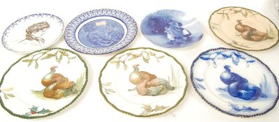 A group of seven Royal Doulton plates to include four Pheasant plates a Gibson Girl plate etc.
