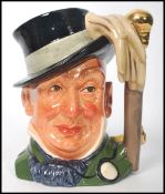 A rare Royal Doulton prototype character jug of Mr Micawber. Original Sample stamp with ' This