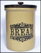 A stunning vintage first half of the 20th century stoneware bread bin / storage jar, notation to the