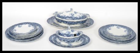 A 19th century blue and white Victorian Staffordsh