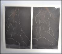 Eric Gill ( British, 1882-1940 ) A pair of nude studies wood engraving pictures, 1938, from the book