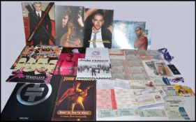A collection of concert movie programmes & tickets for artists to include; Bryan Adams, Justin