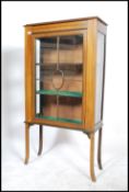 An Edwardian mahogany glass display cabinet with two shelves and astragal glazed front, glass panels