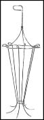 A vintage 20th century cast metal / wire work umbrella stick stand in the form of an umbrella having