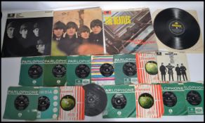 The Beatles A collection of vinyl long play LP records together with a selection of 7