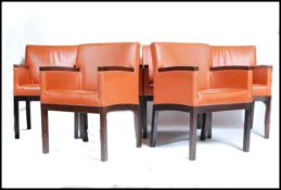 A set of 6  20th century modernist leather club chairs / armchairs by CJC - Concepta Barcelona.