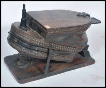 A pair of believed 19th / 20th century wooden diving bellows in the manner of Siebe Gorman. The