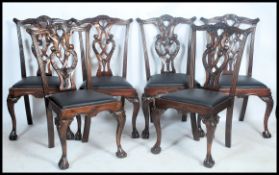 A good set of 6 Chippendale revival large mahogany dining chairs. Each raised on claw and ball