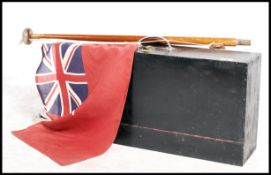 A vintage 20th century scratch built ebonised toolbox work box along with two vintage bicycle