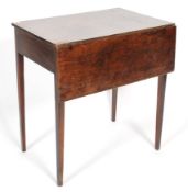 A 19th century Georgian mahogany occasional side table raised on square tapered legs with drop