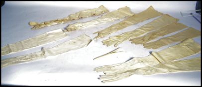 A group of vintage 20th century gloves originally belonging to Lady White Wife of Sr George White.